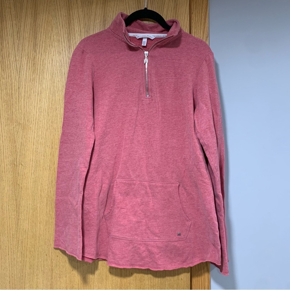 Victoria's Secret Quarter Zip Sweater in Pink - Size Medium